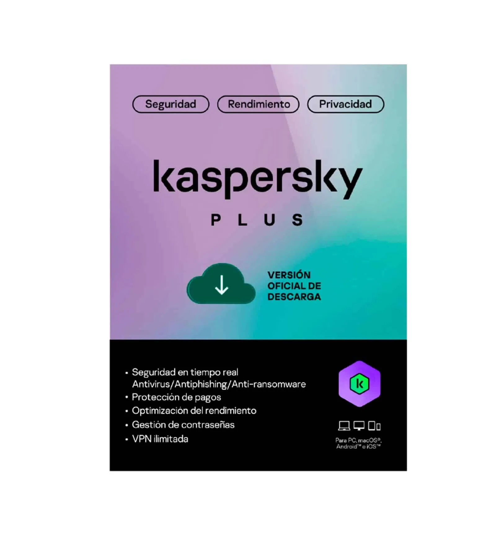 kaspersky plus esd / 5 dispositivo / 12 meses / base