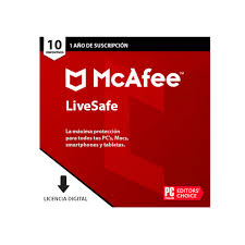 mcaffe livesafe 10 dispositivos  1 año